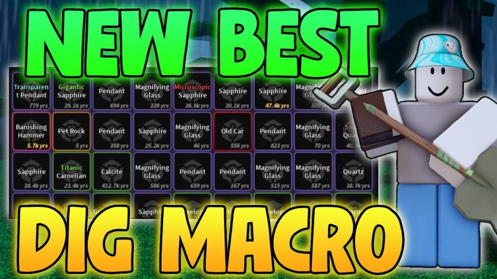 best roblox dig macro